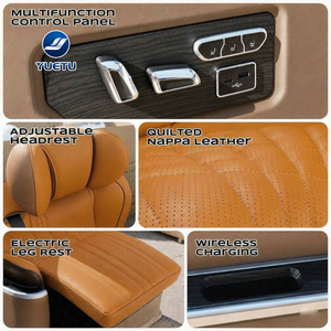 Asiento Ejecutivo Modificado para Sprinter W910, Asiento MPV de Cuero Acolchado con Diseño de Diamantes en Color Naranja con Reposapiés - Product Image 5