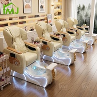 Fauteuil de pédicure électrique de luxe inclinable pour manucure et spa des pieds avec massage