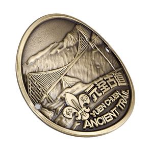 사용자 정의 geocache 곡선 하이킹 3D 로고 금속 배지 핀 - Product Image 1