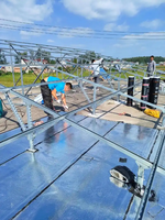 Système de montage solaire pour toits plats pour bâtiments industriels et commerciaux, rails en aluminium modulaires, installation non pénétrante