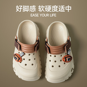 Zuecos para niños EVA antideslizantes, transpirables, ligeros, para playa, exteriores, zapatos para el agua, talla 20-45, color caqui, negro, blanco roto - Product Image 5