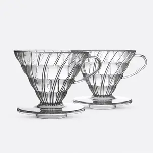 Sıcak satış 2023 plastik kahve damlatıcı filtre 1-2 bardak 1-4 bardak koni şekli üzerine dökün kahve makinesi