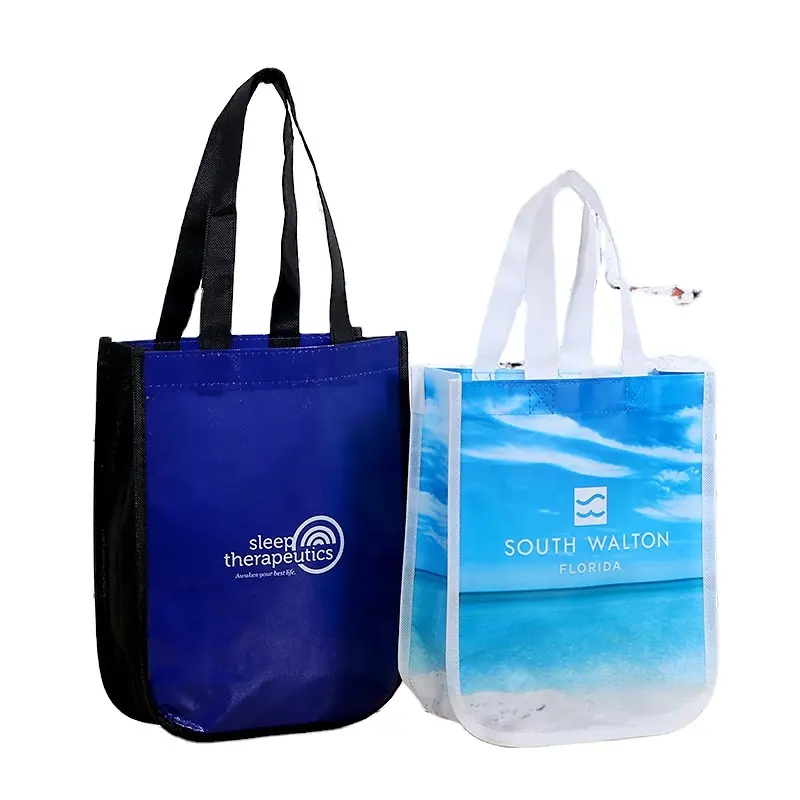 2021 गर्म बिक्री शॉपिंग बैग चाप नीचे विज्ञापन पर्यावरण संरक्षण अनुकूलित तस्वीर गैर बुना मुद्रण पैकेजिंग बैग