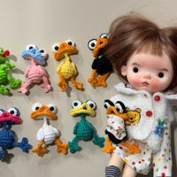 Mini poupée à câliner, Poupée Clown Canard à long cou, Crochetée à la main, Vêtements et accessoires pour poupée Zsiga, Petite tenue en tissu pour BJD, Miniature 6 points 1:6