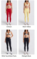 Ensemble de yoga 2 pièces pour femme, col halter en V, coupe ajustée, respirant, anti-transpiration, short en Spandex/Nylon, color-block tendance, pour la gym et la course à pied