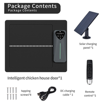 Porte automatique de poulailler de luxe en acier inoxydable, alimentée par énergie solaire, rechargeable, télécommandée avec minuterie et capteur de lumière