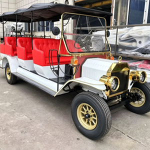 Voiture de tourisme électrique vintage classique 10 places, véhicule rétro antique pour parc d'attractions et station balnéaire - Product Image 1