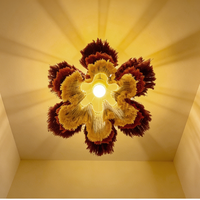 Abat-jour en macramé à franges cylindriques nouées à la main, style rustique de luxe OEM, pour penthouse et décoration haut de gamme