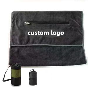Custom Zipper Pocket Gym Sports <b>Towel</b> <b>Microfiber</b> Waffle Terry Material Absorbent for Sports - Product Image 3