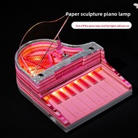 Notes autocollantes créatives 3D stéréo en papier cartonné style musical, 8 touches, pour débutants, mini, pour décoration de bureau et journal, personnalisables OEM ODM