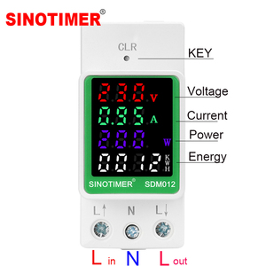 SINOTIMER SDM012 4 1 AC 110V 220V 99A Moniteur de tension, de courant et d'énergie électrique kWH, rail Z40, certifié CE RoHS - Product Image 1