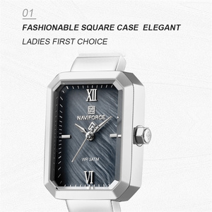 NAVIFORCE 5050 Montres pour femmes en acier inoxydable Fabricants de marques privées en Chine Armbanduhr Ohne Logo Montre-bracelet simple rétro - Product Image 5