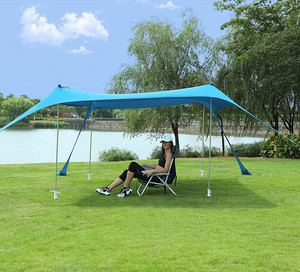 Portable Sun Shade <b>Canopy</b> Beach <b>Tent</b> Shelter UPF 50+ UV Protection Built-in Sandbags Carry Bag Outdoor Camping Picnic - Product Image 1