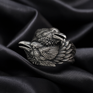 Bague nordique en forme de corbeau, design rétro, bijoux unisexes pour un usage quotidien - Product Image 5