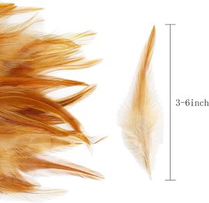 جودة عالية مصبوغ 5-7 بوصة الديك سرج الريش اليدوية الزفاف المنزل الطرف الأقراط المجوهرات ديي حلم الماسك الزينة - Product Image 4