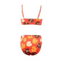Traje de Baño Personalizado para Bebés, Bikini Triangular con Estampado Floral, Halter Triangular con Volantes, Traje de Baño Micro para Niñas