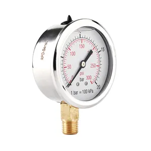 Professional 50mm Manometer Pool Spa Filter Water Pressure Gauge Mini 0-60 PSI 0-4 Bar Side Mount 1/4 Inch Pipe Thread NPT TS-50