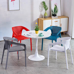 Mesa redonda y sillas de café de ocio blanco Mesas y sillas de plástico para cafeterías para lugares comerciales - Product Image 2