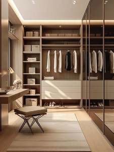 Luxury Solid Wood Closet Customized Wardrobe <b>Cabinet</b> Bedroom <b>Black</b> Cheap Wall Wardrobe Design - Product Image 4