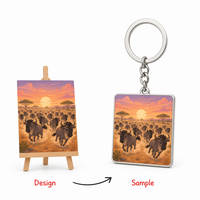 Produsen Gantungan Kunci Kustom Terinspirasi Migrasi Wildebeest Taman Nasional Serengeti, Hadiah Perjalanan Safari Dari Desain Pelanggan