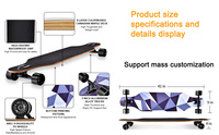 Bunnyhi HB015 Planche à roulettes en bois pour débutant, avec moteur électrique Longboard, logo personnalisé, roues en PU, pour adulte, en érable, pour le divertissement
