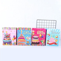 Sac en papier Omet pour bougies d'anniversaire, cadeaux de fête, impression offset sur carton ivoire, recyclable, personnalisable, cadre photo artisanal