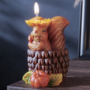 แม่พิมพ์เทียนรูปสัตว์ ซิลิโคน 3 แบบ กระรอกน่ารัก 3 มิติ แม่พิมพ์ DIY สำหรับทำเทียนตกแต่งบ้าน เทียนหอม แม่พิมพ์เรซิ่น - Product Image 3