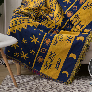 Commercio all'ingrosso europeo e americano mappa del dio del <span class=keywords><strong>sole</strong></span> personalizzato Jacquard copridivano coperta intrecciata arazzo - Product Image 6