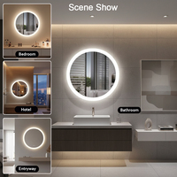 Miroir de salle de bain intelligent LED moderne OVS, mural, écran tactile, lumière à intensité variable, température de couleur réglable, villa