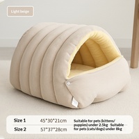 Nid fermé pour animaux de compagnie, épaissi, isotherme, amovible, lavable, double usage, cachette pour chiens et chats de petite et moyenne taille, sommeil profond, polyester