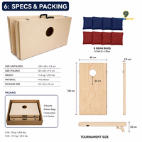 Ensemble de jeu de Cornhole professionnel pliable en bois massif de qualité supérieure, jeu de lancer de sacs de céréales écologique, logo personnalisé, sacs toutes saisons pour l'extérieur