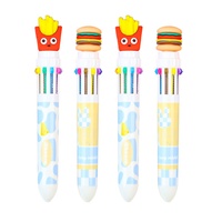 Stylo bille multifonction 10 couleurs style dessin animé pour étudiant, stylo coloré pour carnet, stylo à pression multifonction de haute qualité, modèle D-0008