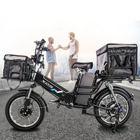 Ridstar Professional 48V Cargo Electric Bike with Dual Lithium Battery Long Range Sidecar for Takeaway and Delivery