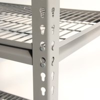 Étagère d'exposition de stockage sans boulon avec faisceau étagé 2 rivets avec étagères en maille de grille en acier