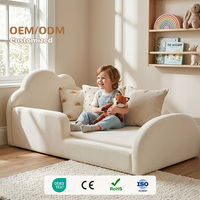 Canapé de chambre d'enfant OEKO-TEX élégant en mousse intégrale, vente en gros, en velours cristal, pliable, pour garçons et filles