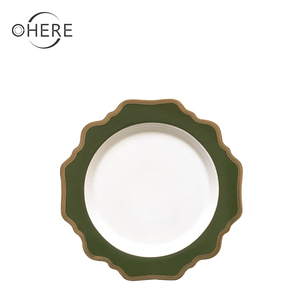 Assiette de présentation de luxe Ohere <span class=keywords><strong>Green</strong></span> Sunflower Design pour événements et traiteurs, utilisable au lave-vaisselle - Product Image 3