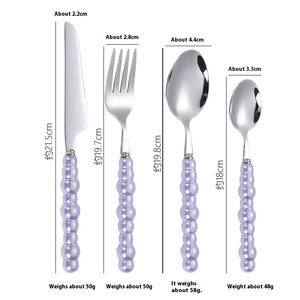304 Set pisau sendok baja tahan karat, kreatif mutiara keramik perawatan desain Modern berkelanjutan Barat Steak makanan penutup pesta - Product Image 3