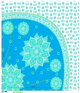 Tissu imprimé de conception de parapluie de qualité supérieure pour les robes et tuniques ethniques avec un motif floral vibrant pour les vêtements de boutique - Product Image 1