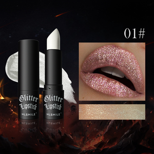 Produttore di Rossetti con Logo Personalizzato, <span class=keywords><strong>Rossetto</strong></span> Opaco per Trucco Gotico <span class=keywords><strong>Bianco</strong></span>, Finitura Glitterata Diamante, Antiaderente - Product Image 3
