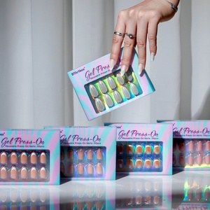 BTArtbox Uñas Postizas de Alta Calidad con Punta Francesa Almendrada, Uñas de Gel Suave Hechas a Mano, Uñas Artificiales de Gel, Venta al Por Mayor - Product Image 1