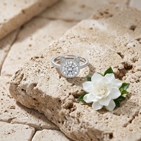 Bague unisexe en argent S925 avec moissanite de deux carats, motif patte de chaton mignon, style vintage, certifiée anti-allergie