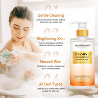 Stock entrepôt USA – Gel douche éclaircissant et parfumé végétalien à la vitamine C pour hommes et femmes