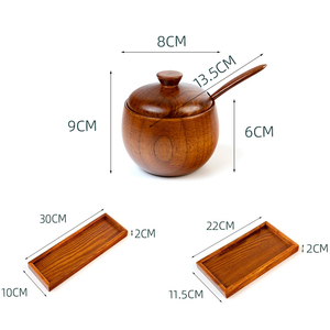 Salero de madera, azucarero, pimentero, contenedor de condimentos con tapa y cuchara, caja de especias de madera, tarros de especias - Product Image 6