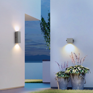 Applique murale LED extérieure étanche bidirectionnelle gris ciment moderne pour jardin et villa - Product Image 1