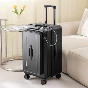 <span class=keywords><strong>Valise</strong></span> de voyage rigide en PC de luxe durable à ouverture frontale avec roues pivotantes à 360 degrés, serrure TSA, port de charge USB, personnalisable OEM - Product Image 5