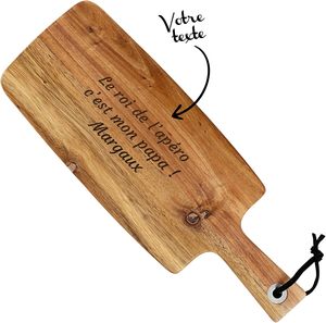 <span class=keywords><strong>Planche</strong></span> à apéritif personnalisable en bois d'acacia, texte gravé, 4 motifs, passe au lave-vaisselle, épaisseur 1,5 cm, logo personnalisé, taille sur mesure - Product Image 5