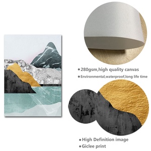 Peinture sur toile abstraite moderne <span class=keywords><strong>montagne</strong></span> <span class=keywords><strong>forêt</strong></span> coucher de soleil paysage nordique affiche imprimée mur Art <span class=keywords><strong>image</strong></span> décoration de couloir de la maison - Product Image 5