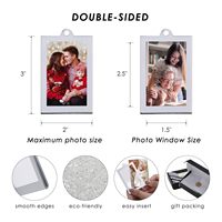 Mini cadre photo double face en plastique écologique, support publicitaire suspendu personnalisé pour Noël