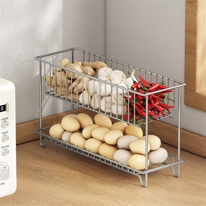 Étagère de rangement pour épices de cuisine moderne en acier inoxydable 304, type sur pied, double couche - Product Image 3