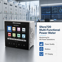 Analyseur de qualité d'énergie harmonique 63e harmonique, compteur triphasé 72 mm classe 0.2 TFT avec Modbus TCP